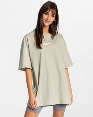 Teveo Iconic Oversized レディース Tシャツ オリーブ | FXG-4832