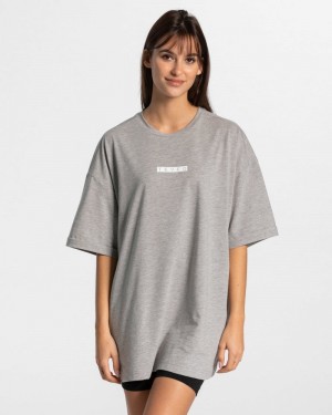 Teveo Iconic Oversized レディース Tシャツ グレー | GEG-5538