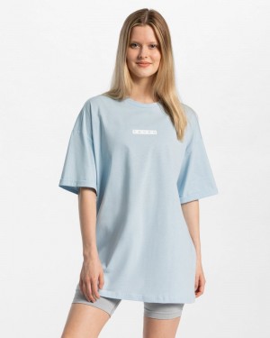 Teveo Iconic Oversized レディース Tシャツ 青 | GZC-0065