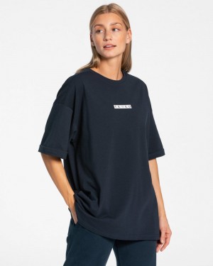 Teveo Iconic Oversized レディース Tシャツ 暗青 | OQX-6139