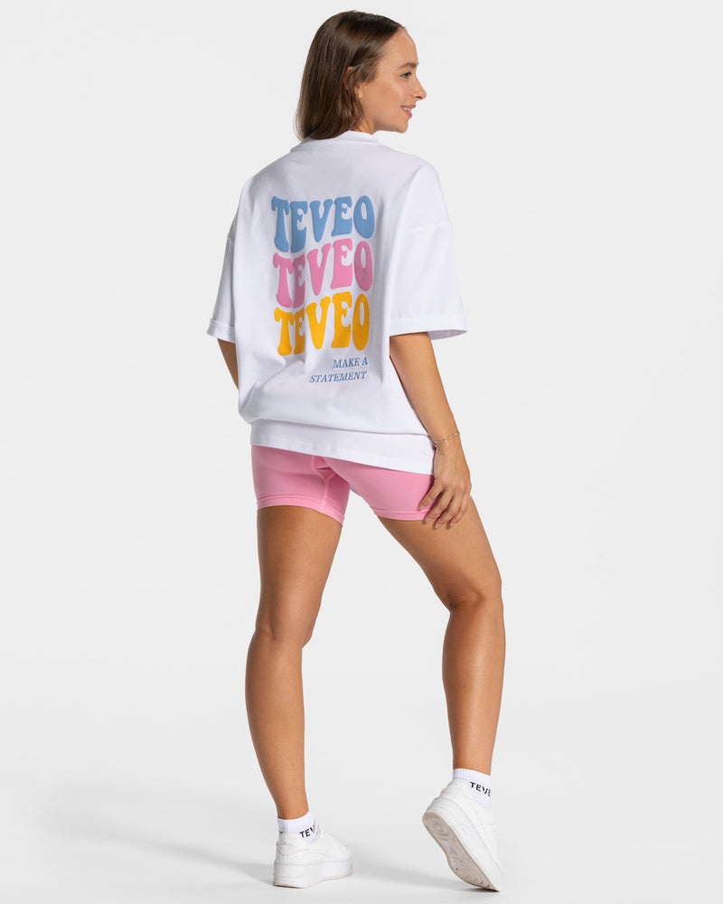 Teveo Candy Oversized レディース Tシャツ 白 | RBQ-7621