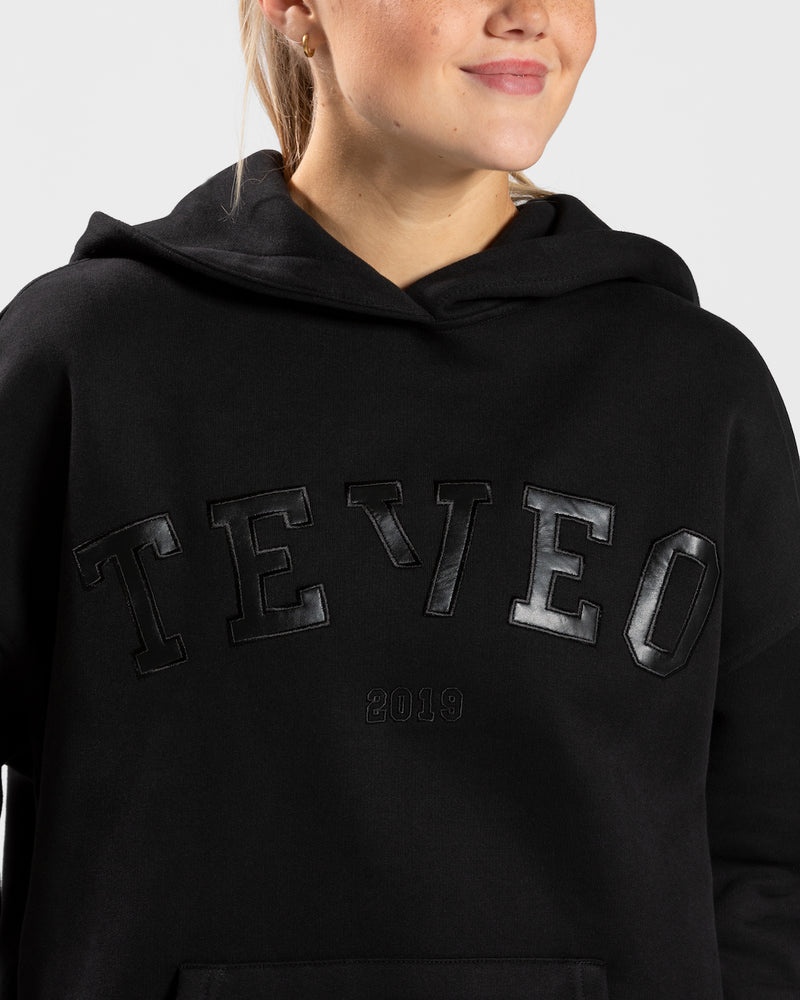 Teveo College Oversized レディース パーカー 黒 | UIE-1286