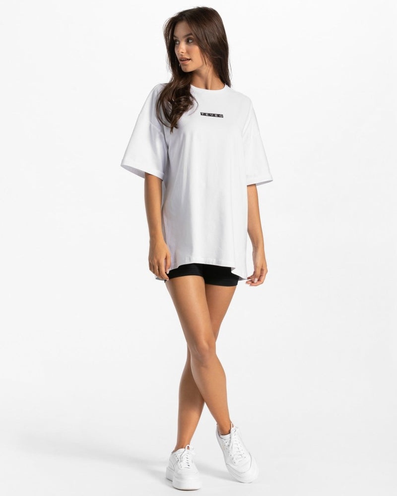 Teveo Iconic Oversized レディース Tシャツ 白 | YIY-4035