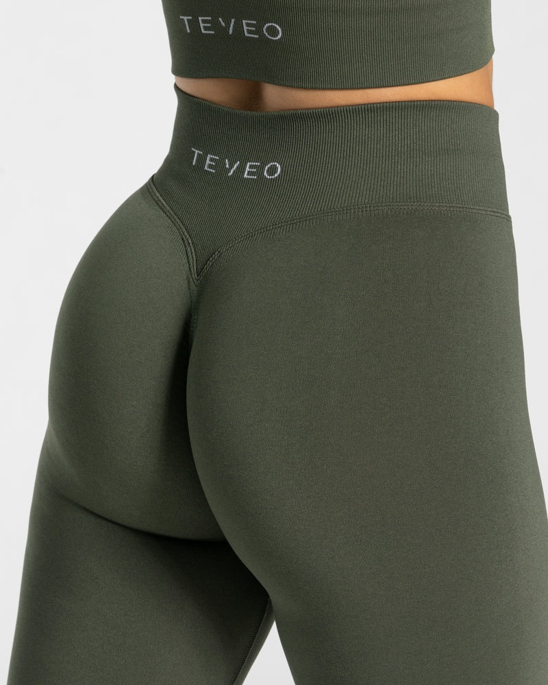 Teveo Statement Scrunch レディース レギンス カーキ | GET-6587