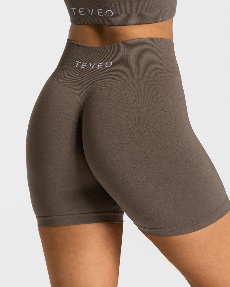 Teveo Timeless Scrunch レディース ショートパンツ グレー ブラウン | OSX-7181